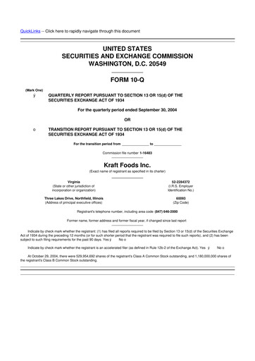 Thumbnail Mondelez International 10-Q Quarterly Report FY 