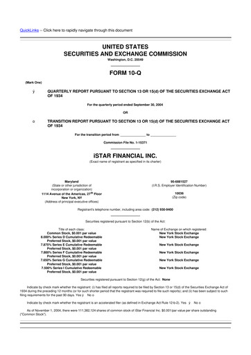 Thumbnail Safehold
 10-Q Quarterly Report FY 