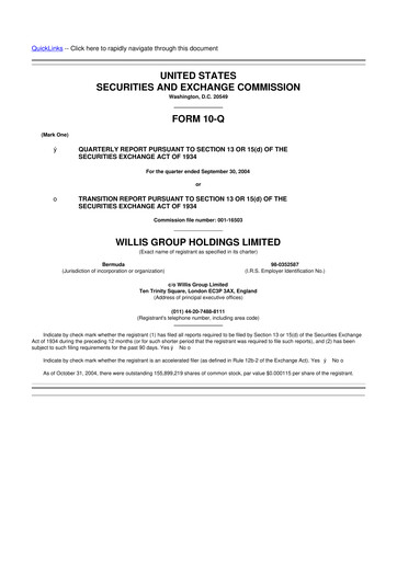 Thumbnail Willis Towers Watson  10-Q Quarterly Report FY 