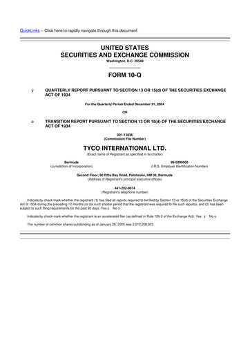 Miniature Johnson Controls
 10-Q Rapport trimestriel  