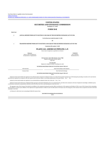 Miniature Plains All American Pipeline 10-K Rapport annuel 