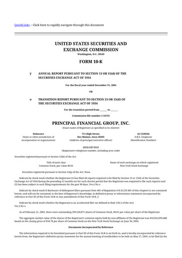 Thumbnail Principal Financial Group 10-K Annual Report 