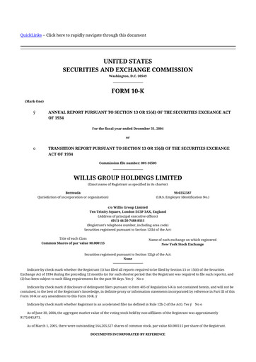 Miniature Willis Towers Watson  10-K Rapport annuel 