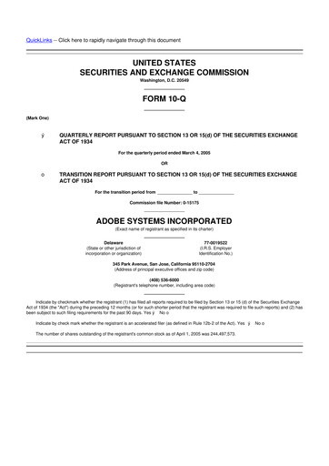 Miniature Adobe 10-Q Rapport trimestriel  