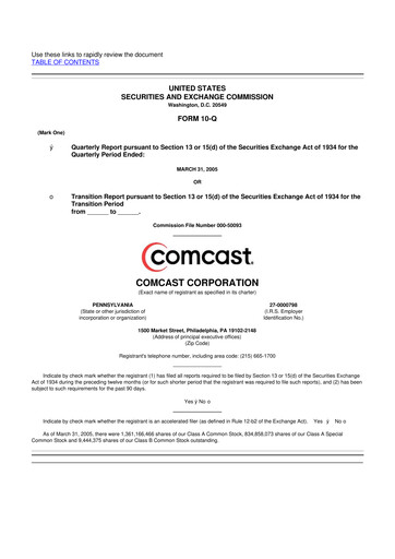 Miniature Comcast 10-Q Rapport trimestriel  