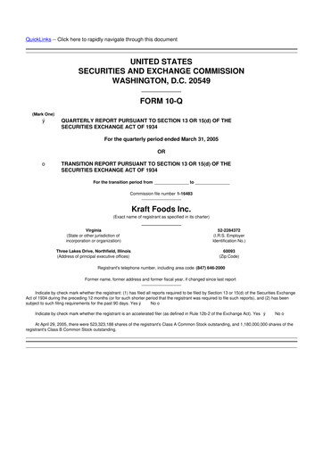 Thumbnail Mondelez International 10-Q Quarterly Report FY 