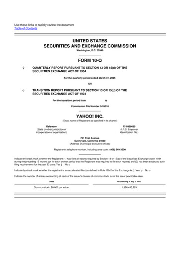 Thumbnail Yahoo Inc. 10-Q Quarterly Report FY 