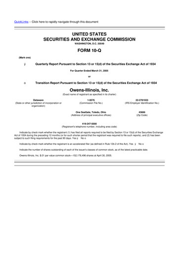 Thumbnail O-I Glass
 10-Q Quarterly Report FY 