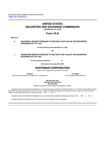 Vorschaubild Huntsman Corporation
 10-Q Quartalsbericht  