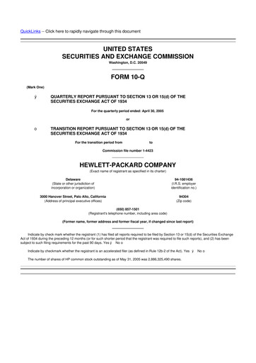 Miniature HP 10-Q Rapport trimestriel  