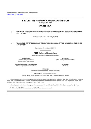 Vorschaubild CRA International
 10-Q Quartalsbericht  