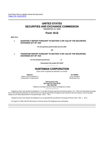 Vorschaubild Huntsman Corporation
 10-Q Quartalsbericht  