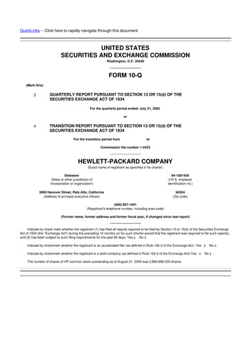 Miniature HP 10-Q Rapport trimestriel  