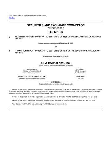 Vorschaubild CRA International
 10-Q Quartalsbericht  