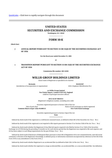 Miniature Willis Towers Watson  10-K Rapport annuel 