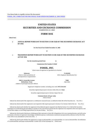 Vorschaubild Fossil Group 10-K Jahresbericht 