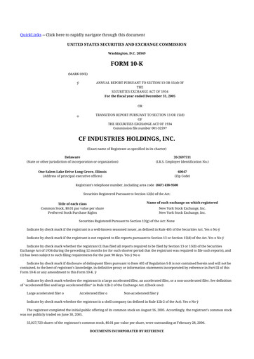 Thumbnail CF Industries
 10-K Annual Report 