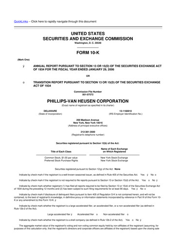 Thumbnail PVH Corp.
 10-K Annual Report 