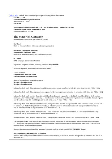 Thumbnail Macerich 10-K Annual Report 