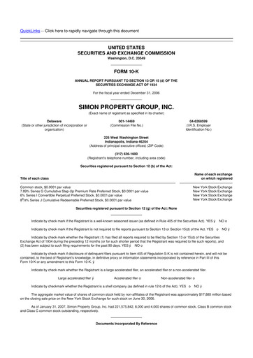 Thumbnail Simon Property Group 10-K Annual Report 