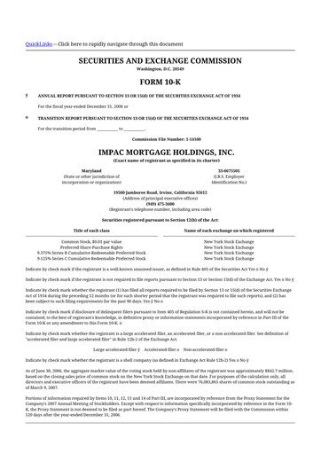 Thumbnail Impac Mortgage Holdings 10-K Annual Report 