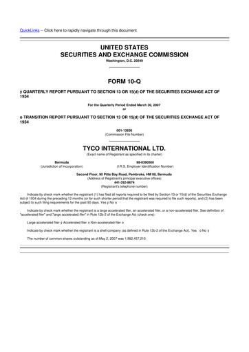 Miniature Johnson Controls
 10-Q Rapport trimestriel  