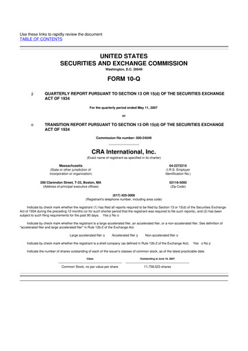 Vorschaubild CRA International
 10-Q Quartalsbericht  