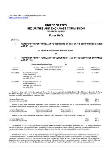 Vorschaubild Huntsman Corporation
 10-Q Quartalsbericht  