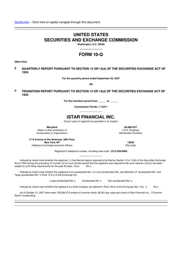 Thumbnail Safehold
 10-Q Quarterly Report FY 