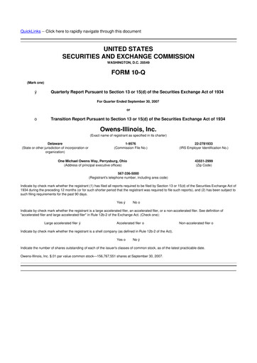 Thumbnail O-I Glass
 10-Q Quarterly Report FY 