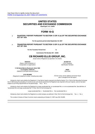 Miniature CBRE Group
 10-Q Rapport trimestriel  