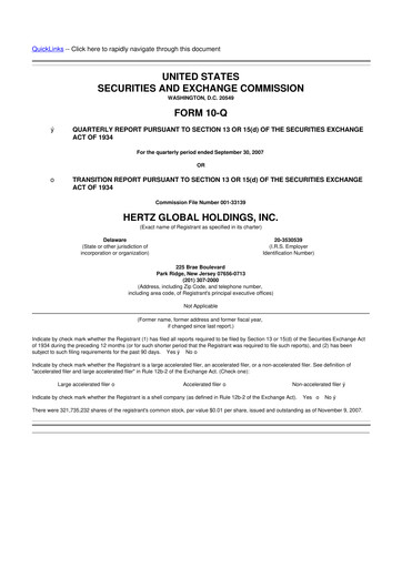Thumbnail Herc Holdings
 10-Q Quarterly Report FY 
