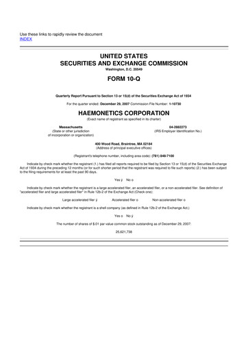 Thumbnail Haemonetics 10-Q Quarterly Report FY 