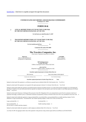 Thumbnail The Travelers Companies 10-K Annual Report 
