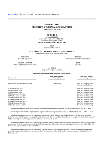 Thumbnail IBM 10-K Annual Report 