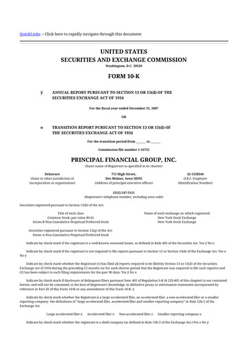 Thumbnail Principal Financial Group 10-K Annual Report 