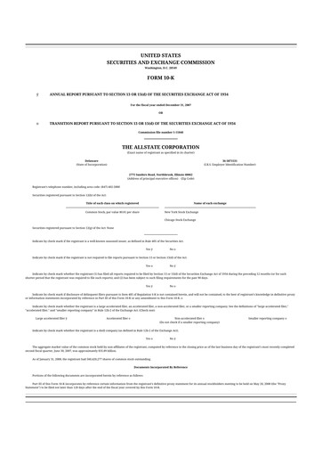 Vorschaubild Allstate 10-K Jahresbericht 