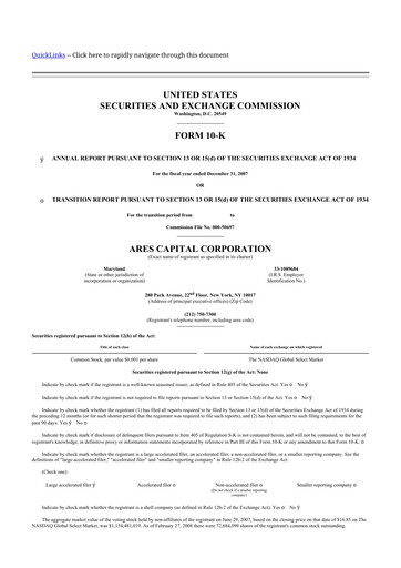 Thumbnail Ares Capital
 10-K Annual Report 