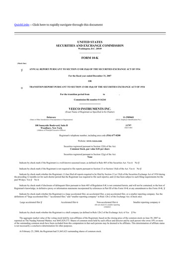 Miniature Veeco
 10-K Rapport annuel 