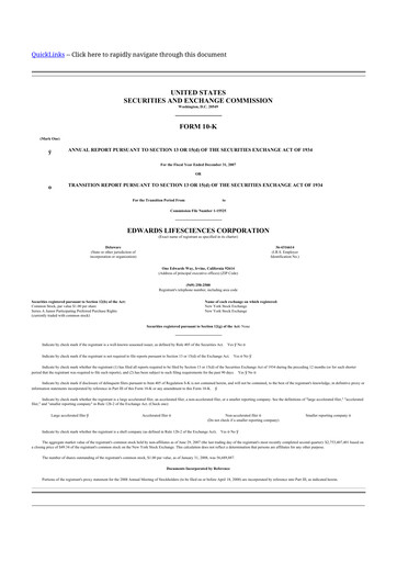 Thumbnail Edwards Lifesciences 10-K Annual Report 