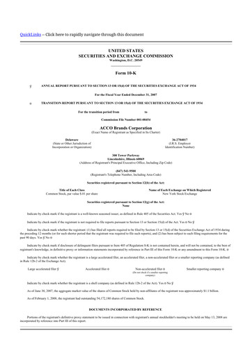 Thumbnail Acco Brands 10-K Annual Report 