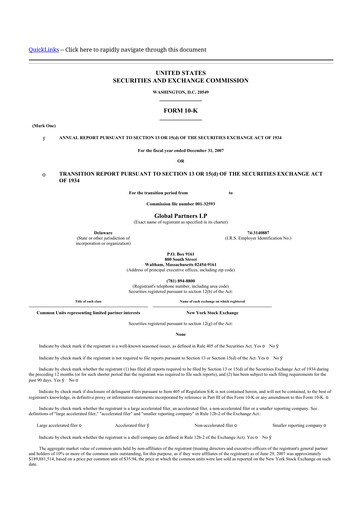 Thumbnail Global Partners LP 10-K Annual Report 