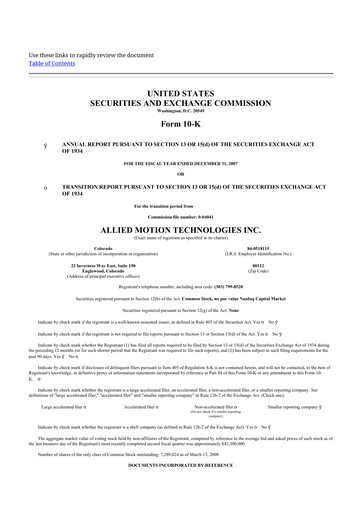 Thumbnail Allient 10-K Annual Report 