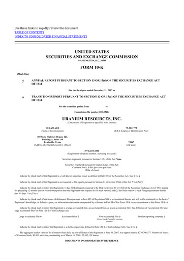 Thumbnail Westwater Resources
 10-K Annual Report 