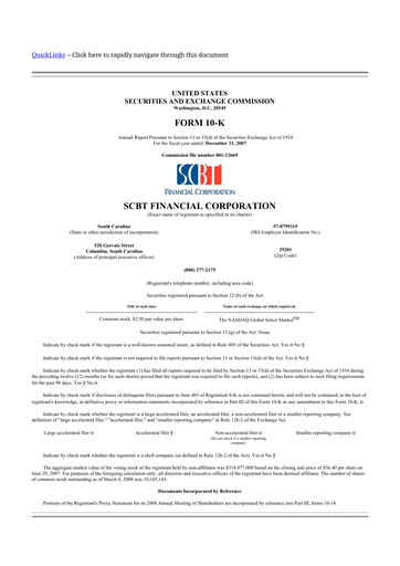 Thumbnail South State Corp 10-K Annual Report 