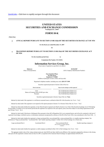 Thumbnail Information Services Group 10-K Annual Report 