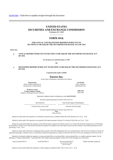 Thumbnail Tucows 10-K Annual Report 