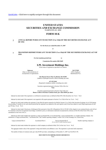 Thumbnail LPL Financial
 10-K Annual Report 