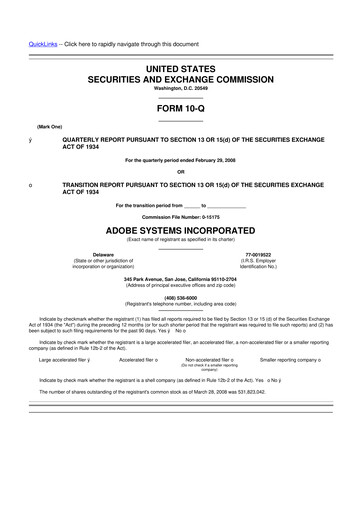 Miniature Adobe 10-Q Rapport trimestriel  