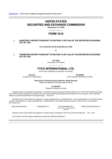 Miniature Johnson Controls
 10-Q Rapport trimestriel  